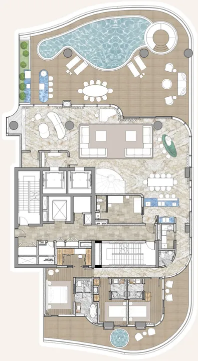 5 BR floor plan