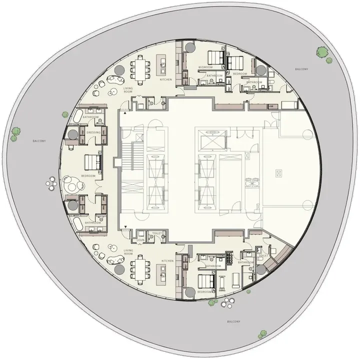 4 BR floor plan