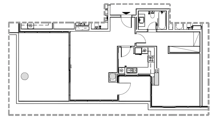 1 BR floor plan