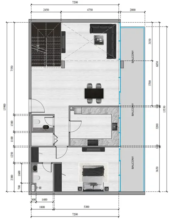 4 BR floor plan