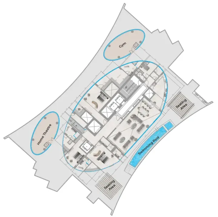 6 BR floor plan