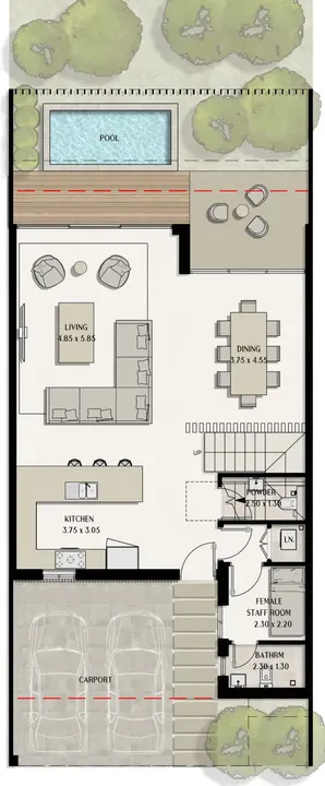 4 BR floor plan