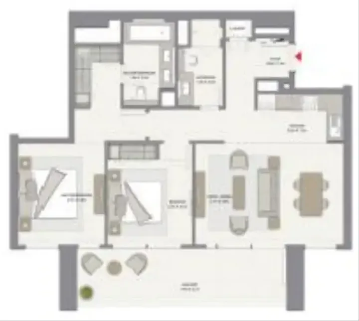 2 BR floor plan