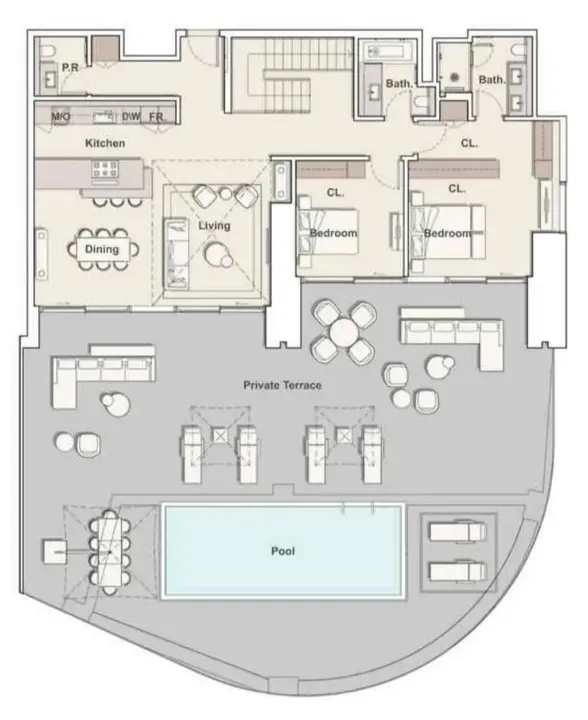 4 BR floor plan
