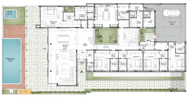5 BR floor plan