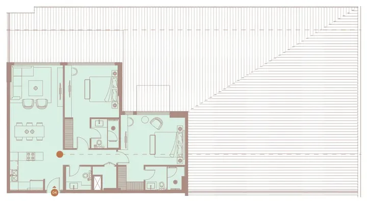 2 BR floor plan