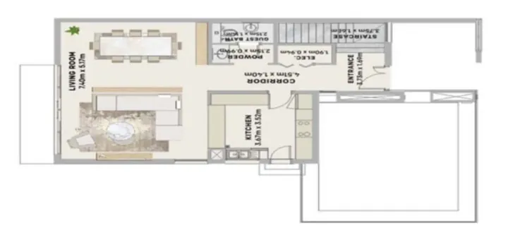 4 BR floor plan