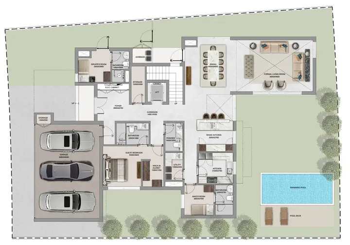 6 BR floor plan