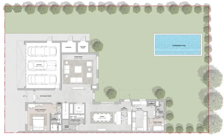 6 BR floor plan