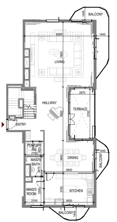 4 BR floor plan