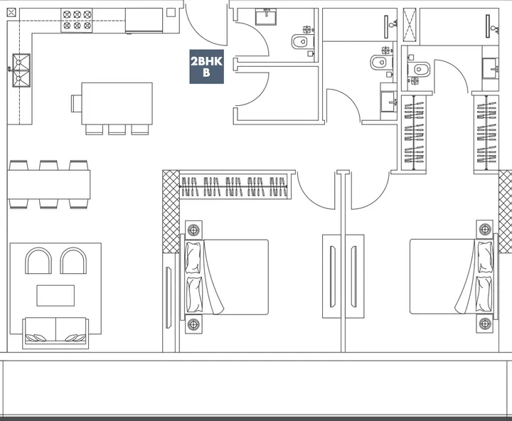 2 BR floor plan