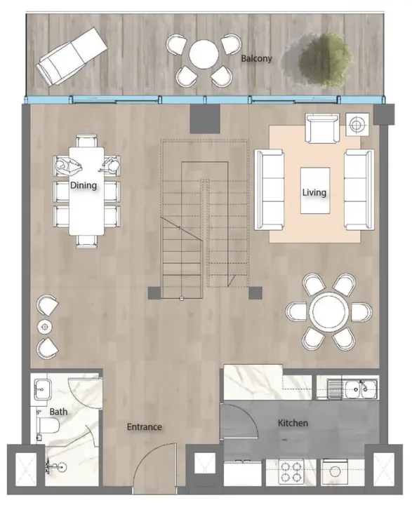 2 BR floor plan