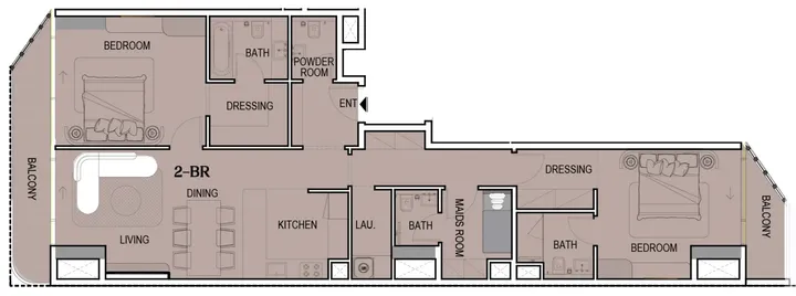 2 BR floor plan