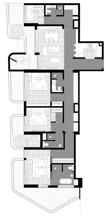 3 BR floor plan