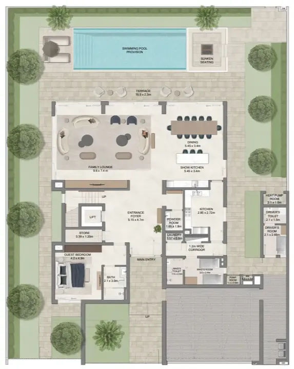 5 BR floor plan