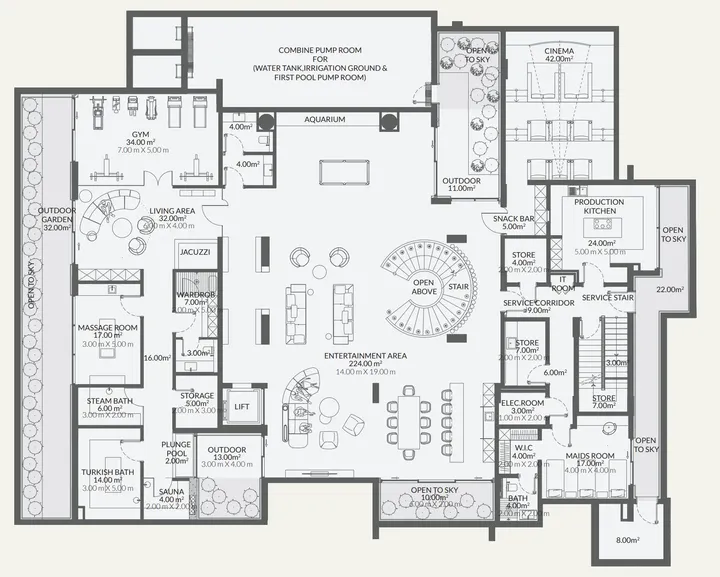 7 BR floor plan