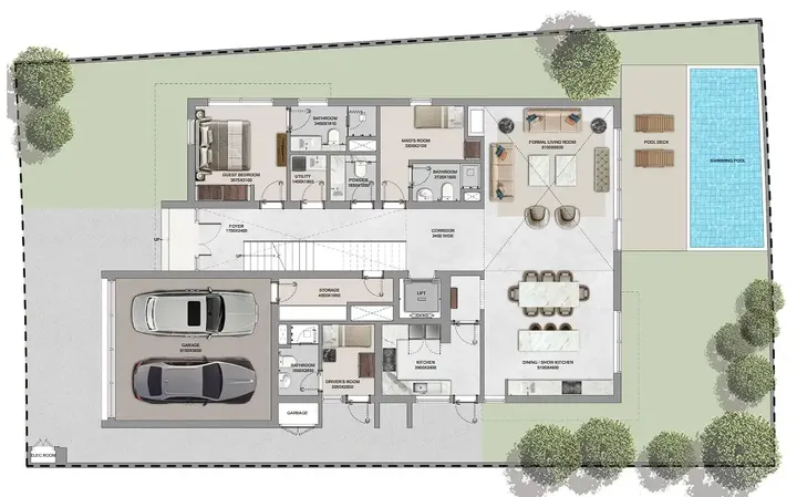 5 BR floor plan