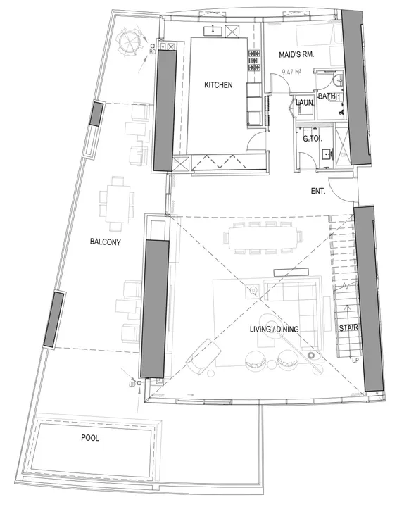 3 BR floor plan