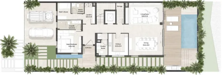5 BR floor plan