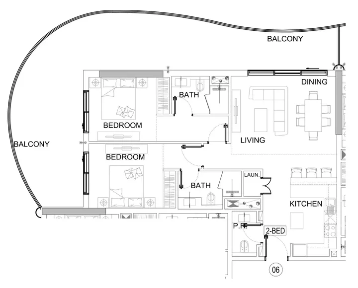 2 BR floor plan