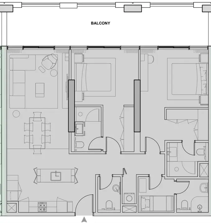 2 BR floor plan