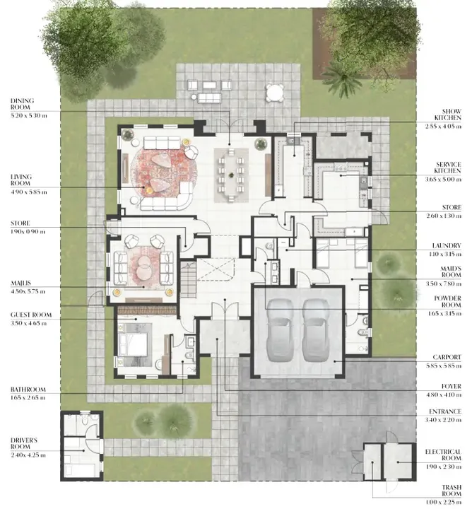 6 BR floor plan