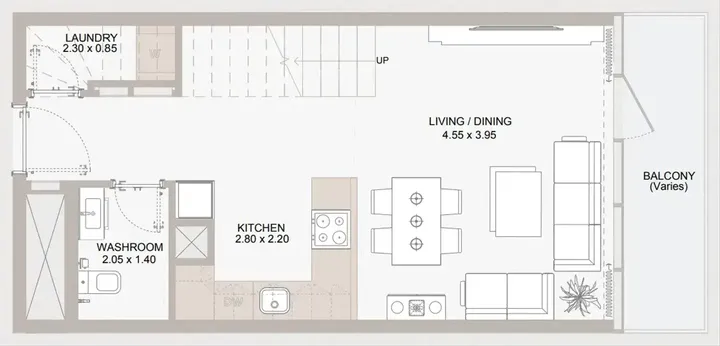 2 BR floor plan