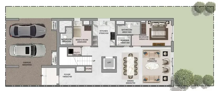 5 BR floor plan