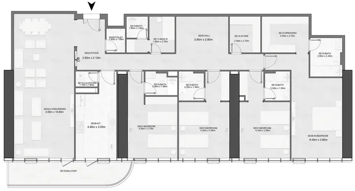 4 BR floor plan