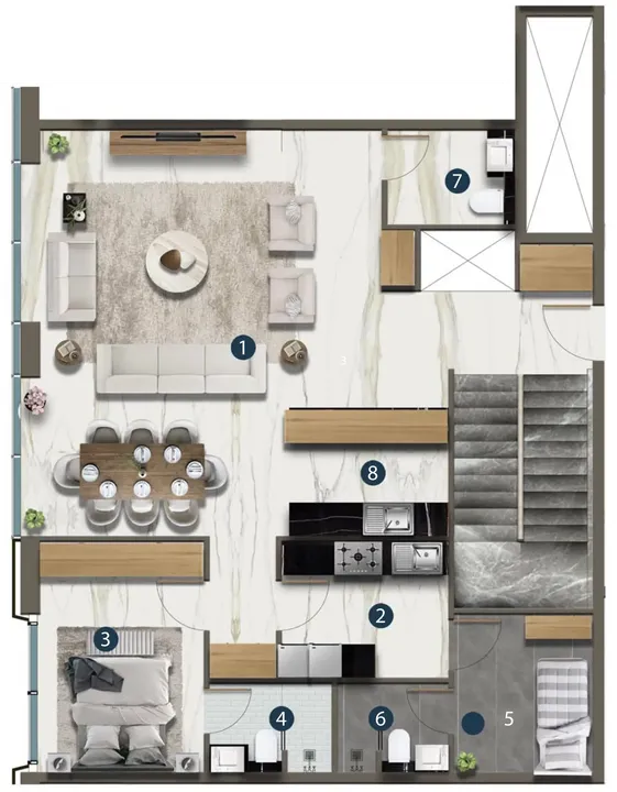 4 BR floor plan