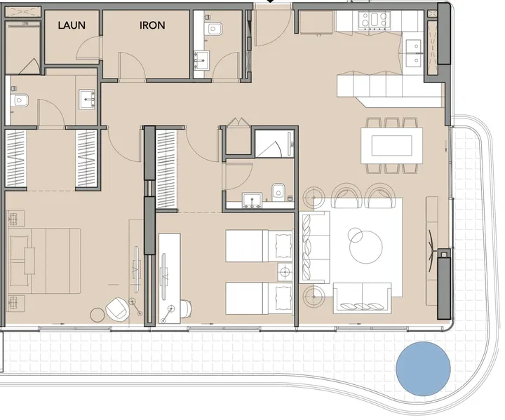 2 BR floor plan