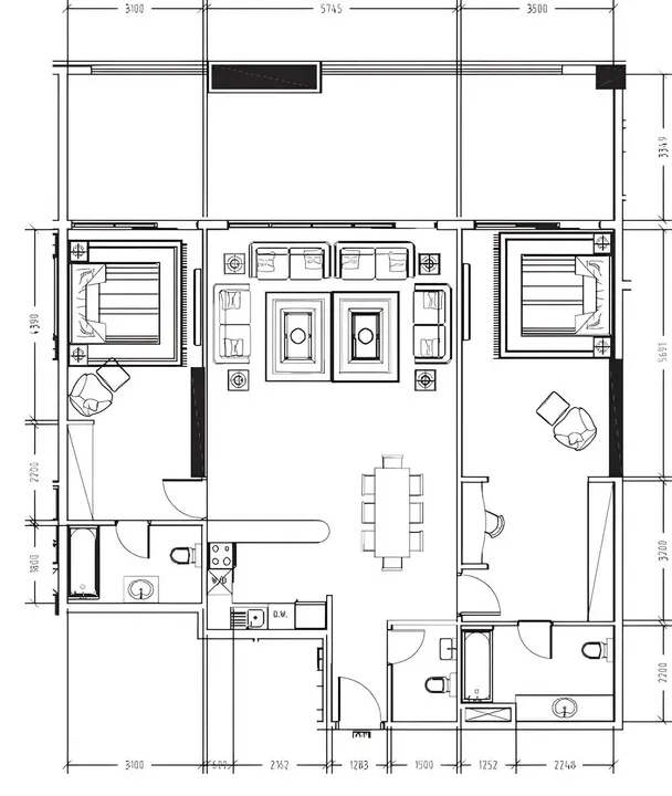 2 BR floor plan
