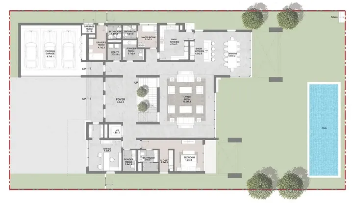 6 BR floor plan