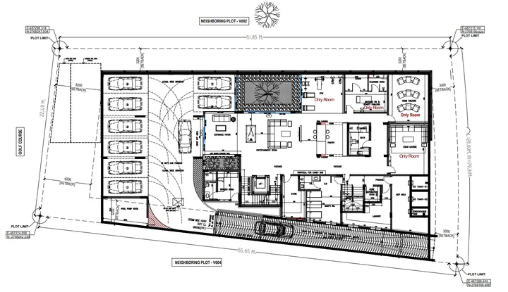 6 BR floor plan