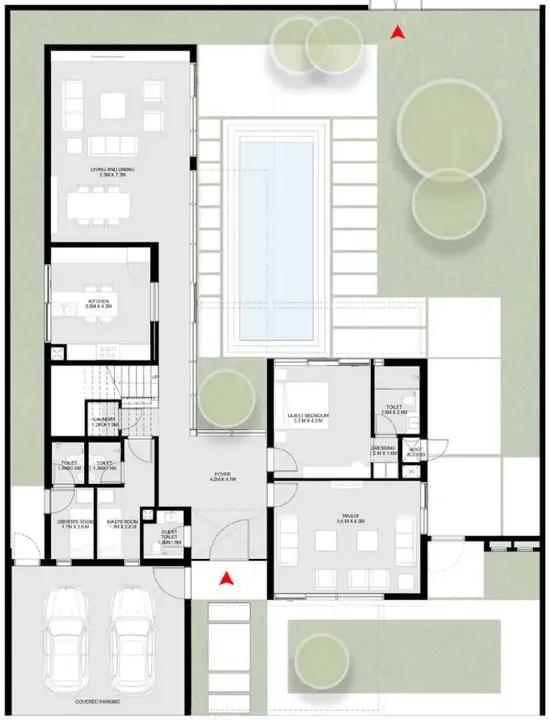 5 BR floor plan