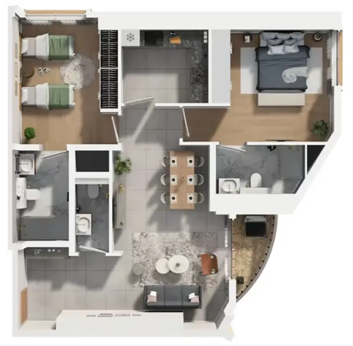 2 BR floor plan
