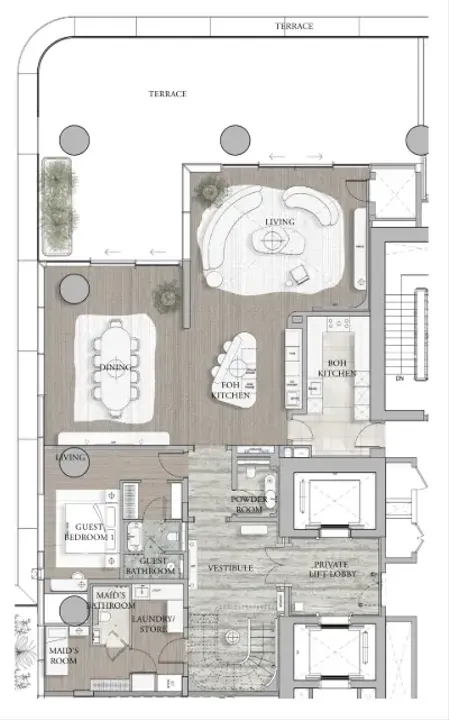 4 BR floor plan