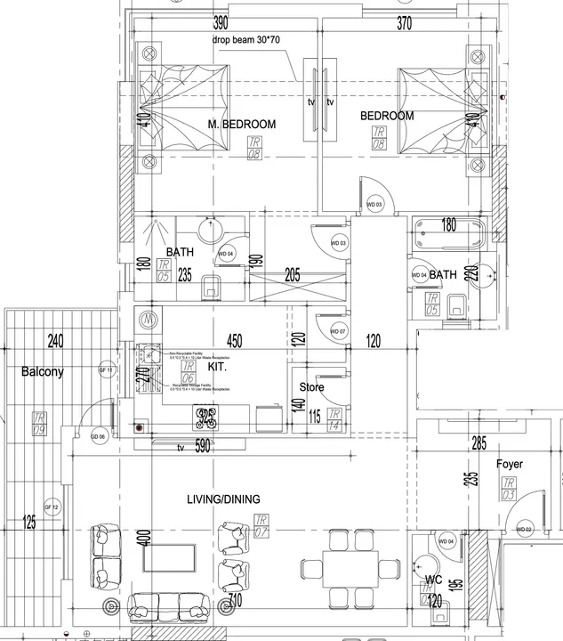 2 BR floor plan