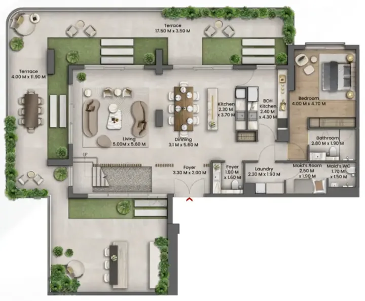4 BR floor plan