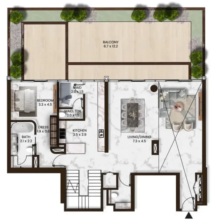 4 BR floor plan
