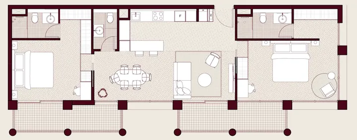 2 BR floor plan