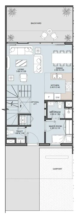 3 BR floor plan