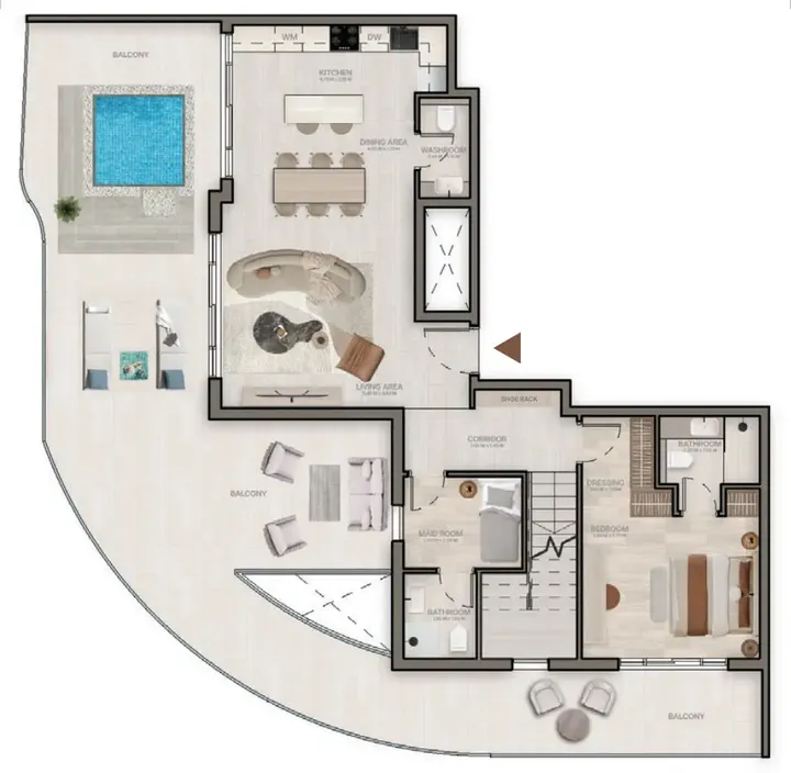 3 BR floor plan
