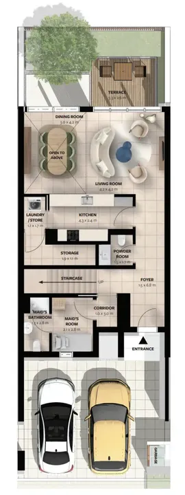 3 BR floor plan