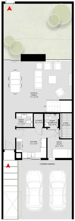 4 BR floor plan