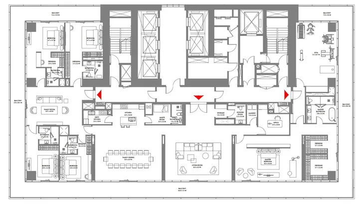 5 BR floor plan