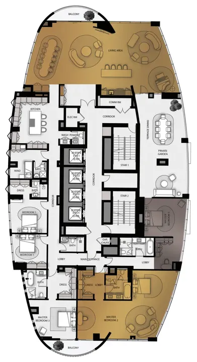 5 BR floor plan