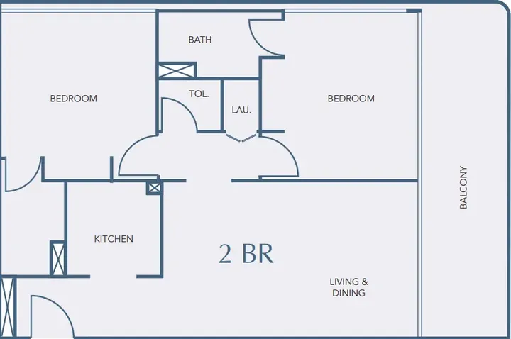 2 BR floor plan