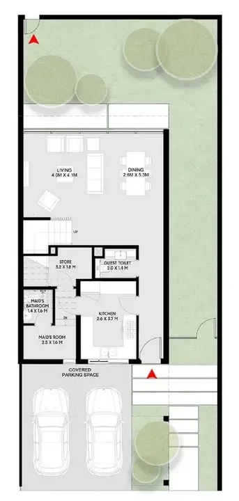 3 BR floor plan