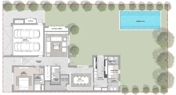 4 BR floor plan
